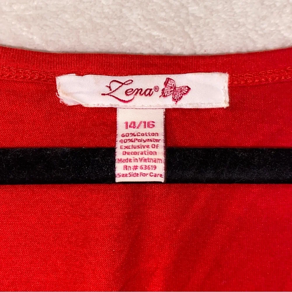 Red Ruffled Rhinestone Top 💋 - Picture 3 of 3